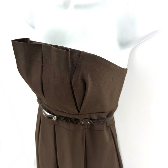 Black Halo Dress Womens Small Pleated Belted Pockets Cocktail Formal Glam NEW - Picture 4 of 15